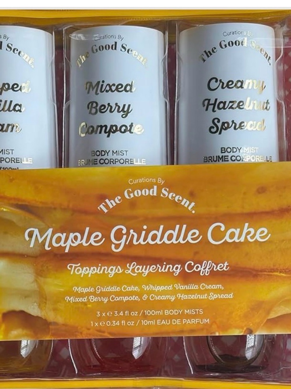 The Good Scent Maple Griddle Cake Body Mist Perfume Gift Set NEW